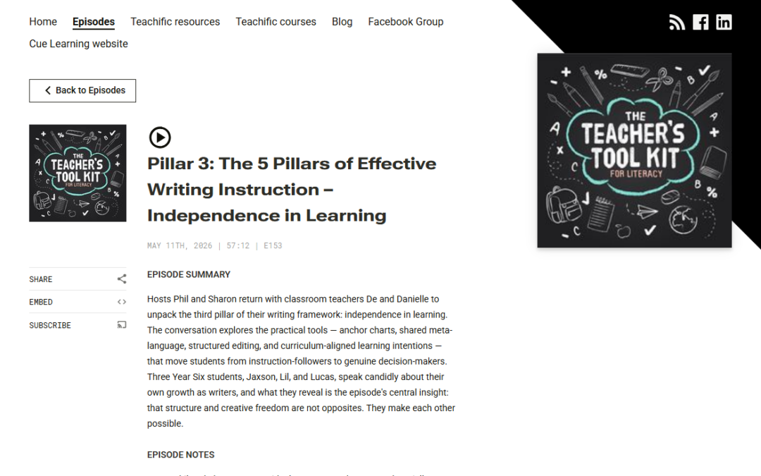 Pillar 3: The 5 Pillars of Effective Writing Instruction – Independence in Learning